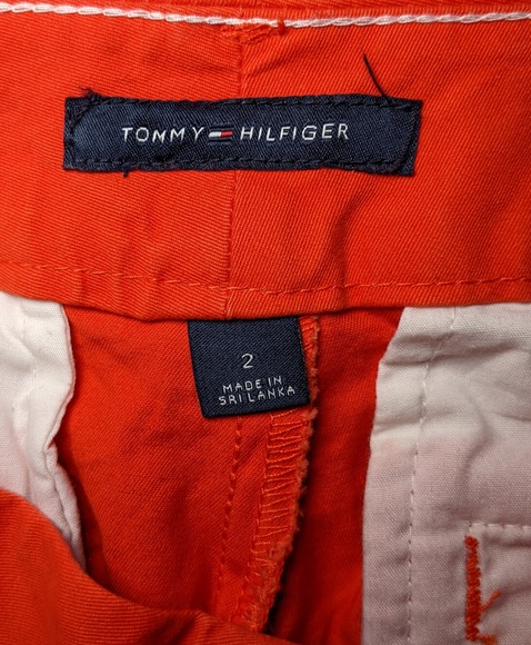 Tommy Hilfiger men's Orange Chino Shorts Size 2 Waist 30" Excellent Condition - Picture 4 of 4